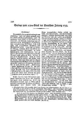 Beylage zum 20ten Stück der Deutschen Zeitung 1793