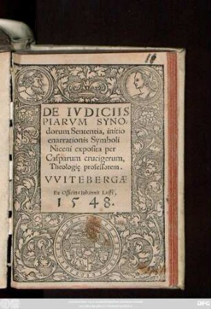 DE IVDICIIS || PIARVM SYNO=||dorum Sententia, initio || enarrationis Symboli || Niceni exposita per || Casparum crucigerum,|| Theologie professorem.||