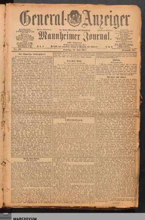 General-Anzeiger der Stadt Mannheim und Umgebung - Mannheimer Journal : Amts- und Kreisverkündigungsblatt