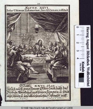 Jesus und seine Jünger beim Abendmahl.