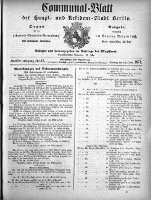 1871,43: No. 43, 22. Oktober 1871