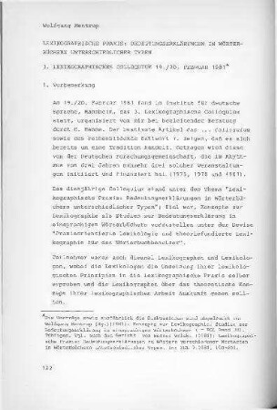 Lexikographische Praxis : Bedeutungserklärungen in Wörterbüchern unterschiedlicher Typen