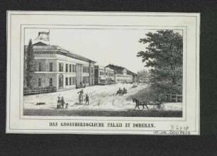 Detailansicht von Bad Doberan, Lithographie, um 1840? : Das grossherzogliche Palais zu Doberan. - [S.l.] , [um 1840?]. - 1 Kunstbl. : Lithographie ; 11 x 6 cm