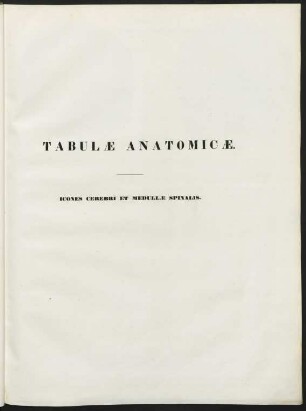 Tabulae Anatomicae : Icones Cerebri Et Medullae Spinalis