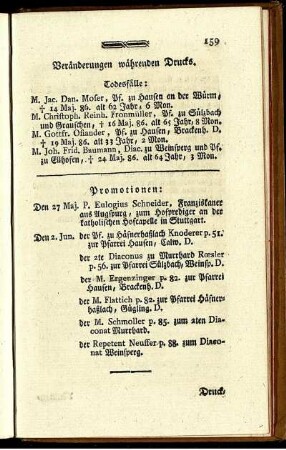 Veränderungen währenden Drucks. : Todesfälle: