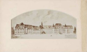 Ansicht der Nord- und Ostfassade der Heilstätte für weibliche Lungenkranke der Landesversicherungsanstalt Baden in Marzell-Friedrichsheim