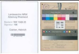 Entnazifizierung Heinrich Coenen , geb. 08.09.1904 (Musiker)