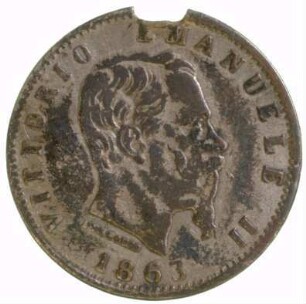 Münze, 20 Centesimi, 1863