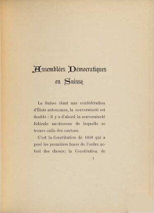 Assemblées démocratiques en Suisse