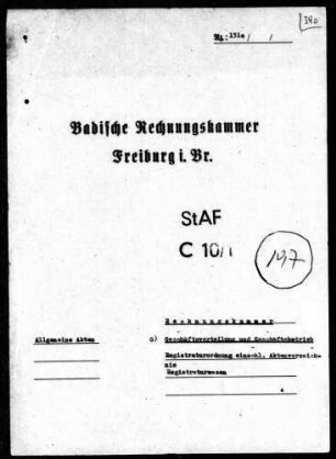 Registraturordnung und Registraturwesen