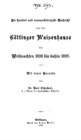 149: Nachricht von dem Göttinger Waisenhause