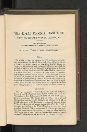 Objects of the Royal Colonial Institute.