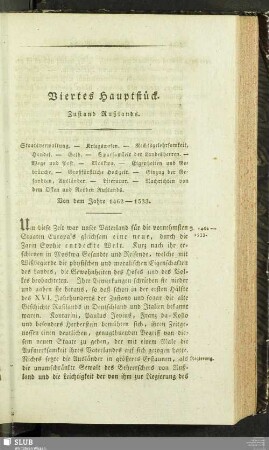Viertes Hauptstück. Zustand Rußlands