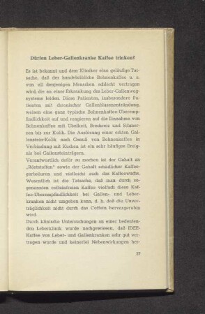 Dürfen Leber-Gallenkranke Kaffee trinken?