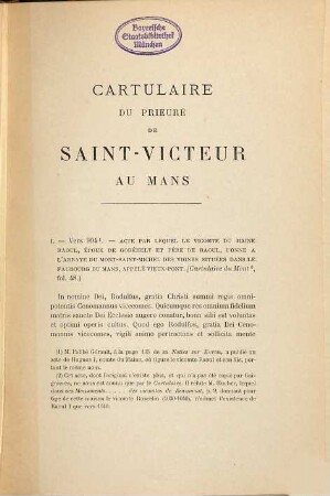 Cartulaire de Saint-Victeur au Mans, prieuré de l'abbaye du Mont-Saint-Michel 
