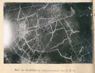 Foto des Geländes zwischen Angres und Liévin nach der Beschießung am 12.05.1917 (Luftbild)