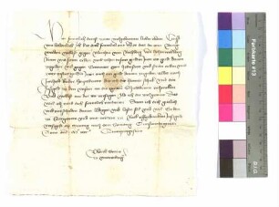 Graf Ulrich von Württemberg an Graf Kraft von Hohenlohe: Schuld gegen Albrecht von Rechberg.