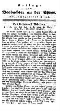 Beilage zum Beobachter an der Spree. 1844. 18. Stueck