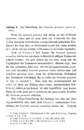 Anhang I. Zur Entstehung der bonorum possessio contra tabulas.