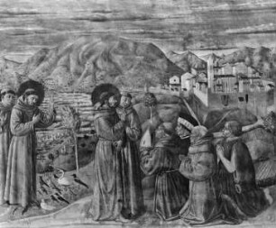 Franziskuslegende — Kapelle — Stigmatisation des Franziskus, Vogelpredigt, Segnung des Bischofs von Montefalco, Lossagung vom Vater und Bekleidung des Franziskus durch den Bischof von Assisi