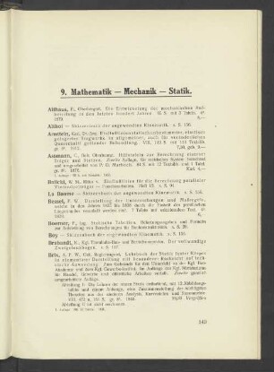 9. Mathematik - Mechanik - Statik.
