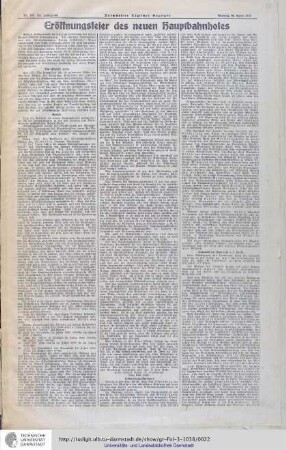 Aus: Darmstädter Täglicher Anzeiger No. 100 vom [Jahrgang 51] 29. April 1912