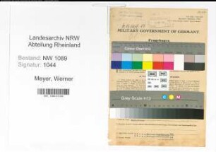 Entnazifizierung Werner Meyer , geb. 14.01.1889 (Kriminalbeamter)