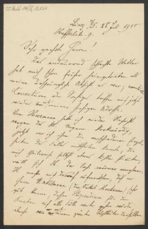 Brief an B. Schott's Söhne : 28.07.1910