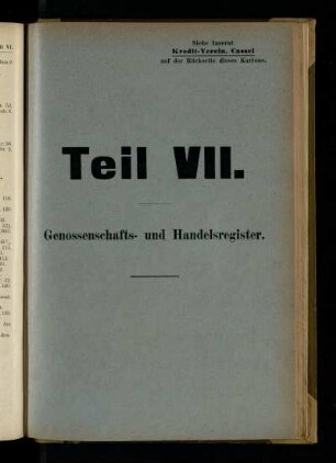 Genossenschafts- und Handelsregister