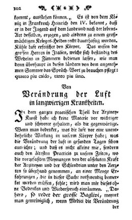Von Verändrung der Luft in langwierigen Krankheiten