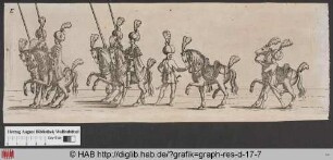 Teil eines Festzuges: Eine Gruppe von orientalisch kostümierten Reitern.