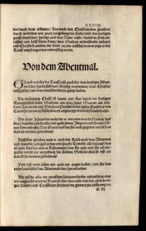 Von dem Abentmal.