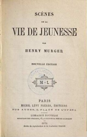 Scènes de la Vie de Jeunesse