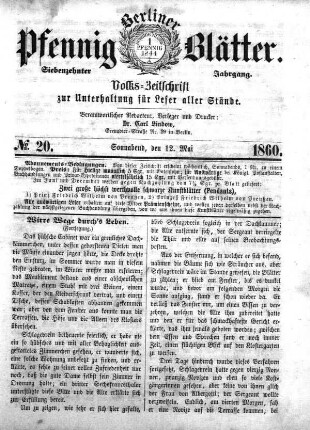 No. 20, Sonnabend, den 12. Mai