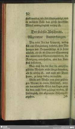 Der sechste Abschnitt. Allgemeine Anmerkungen
