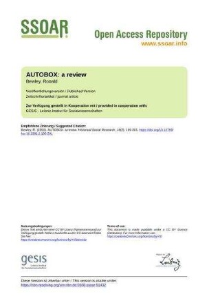 AUTOBOX: a review