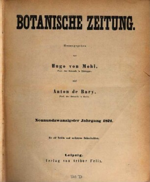 Botanische Zeitung. 29. 1871