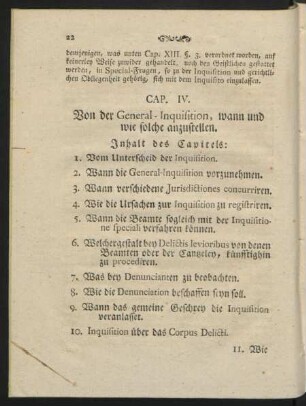 Cap. IV. Von der General-Inquisition, wann und wie solche anzustellen