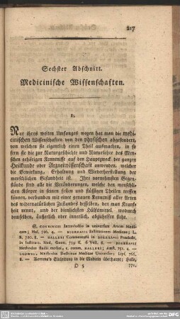 Sechster Abschnitt. Medicinische Wissenschaften