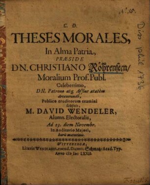 Theses Morales