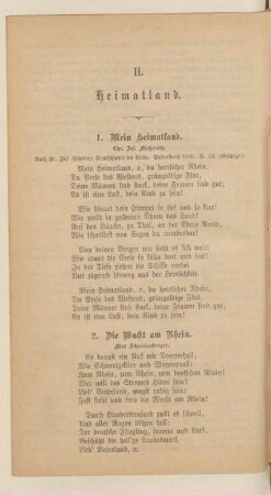 II. Heimatland