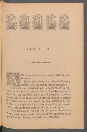 Capítulo LXIII - Los primeros avances