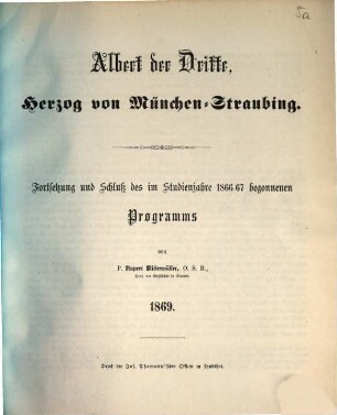 Programm am Schlusse des Studienjahres. 1869