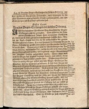 Eilfftes Capitel. Von den Bogen-Stellungen der sechsten Ordnung.