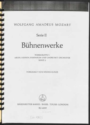 Ser. 2, Werkgruppe 7, Bd. 3: 29. "No, che non sei capace" : Arie für Sopran und Orchester : KV 419