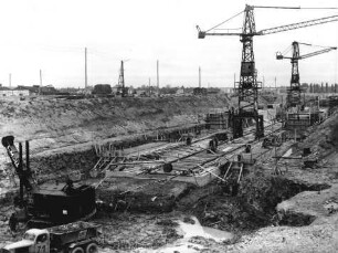 Schleusenbaustelle Hohenfeld-Kitzingen/Main