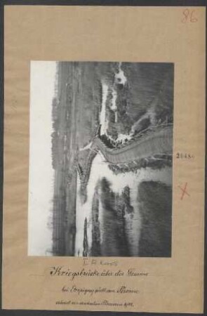 Kriegsbrücke über die Somme bei Eterpigny südl. von Péronne erbaut von deutschen Pionieren 1914