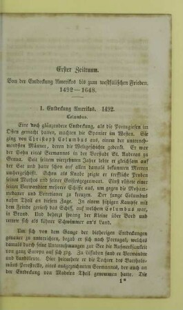 Erster Zeitraum. Von der Entdeckung Amerikas bis zum westfälischen Frieden. 1492-1648