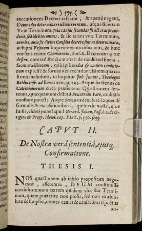 Caput II. De Nostra vera sententia, ejusq Confirmatione.