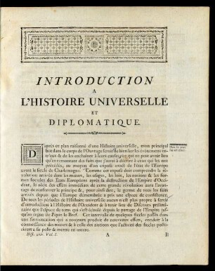Introduction A L'Histoire Uiverselle Et Diplomatique